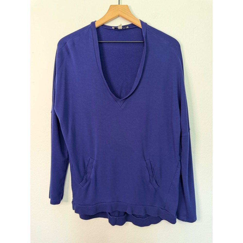 Express One Eleven - Soft Royal‎ Blue V Neck Sweater Oversized Cozycore